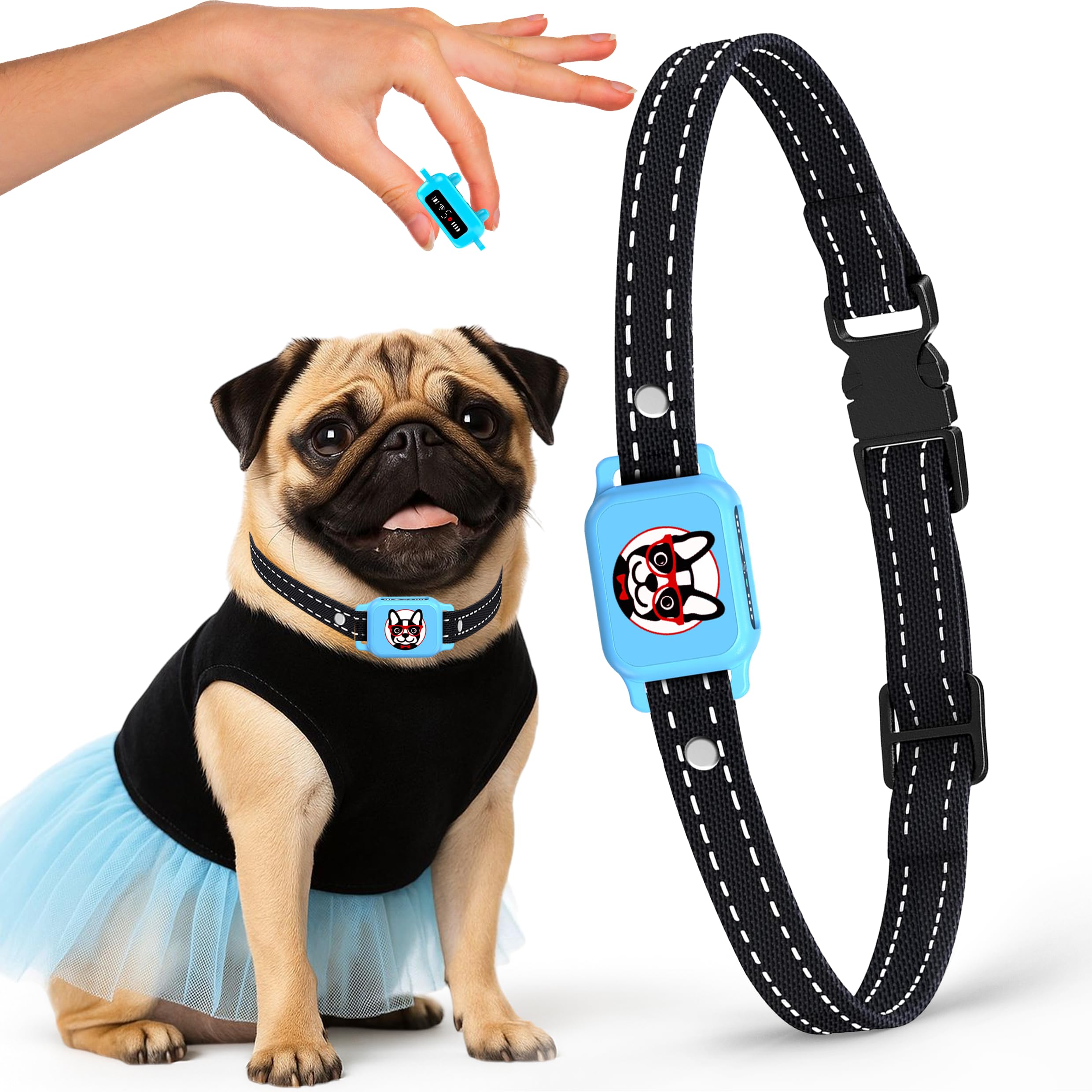 Elecane collar anti ladridos compacto para perros pequeños, cómodo durante el día.