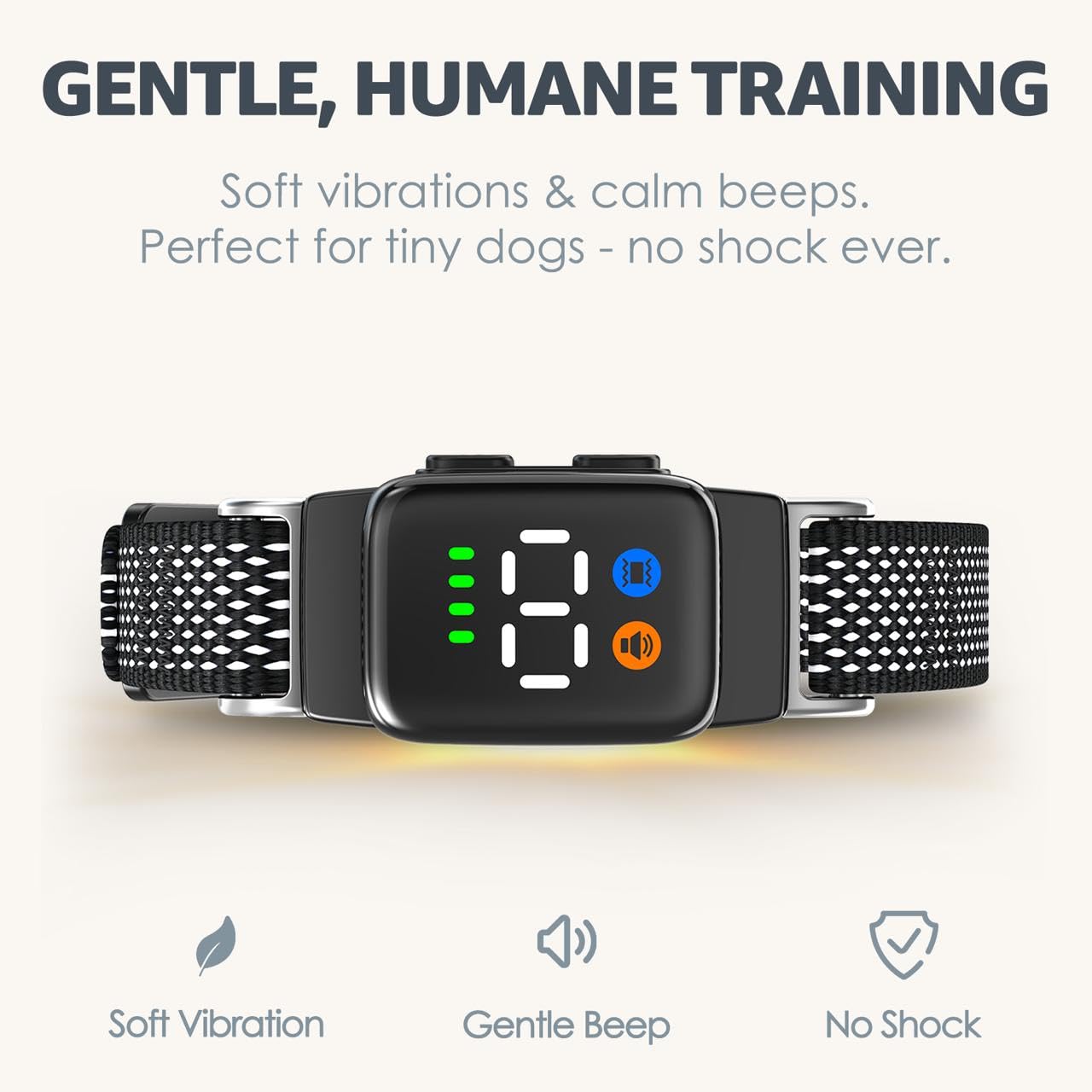 ELECANE Teacup Collar, ajuste de sensibilidad para hogares con perros pequeños.