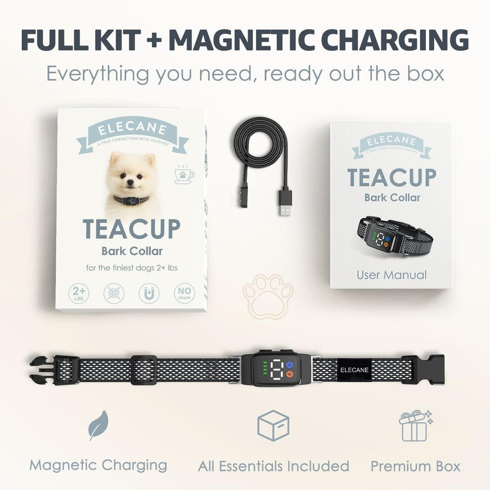 ELECANE Teacup Collar, batería con duración de 10–15 días.