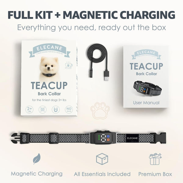 ELECANE Teacup Collar, batería con duración de 10–15 días.