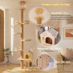 Elegaif torre de gatos con condo cómodo y hamaca para descanso y vigilancia.