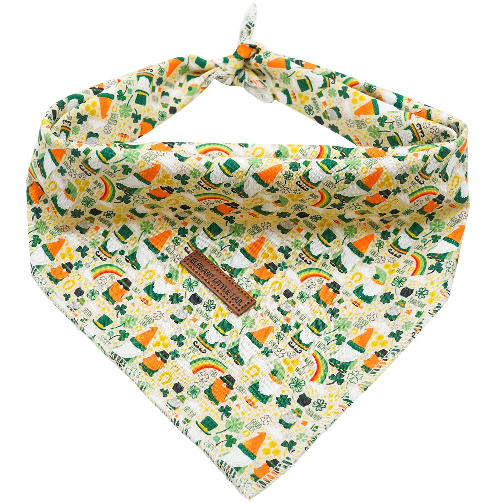 Elegant Little Tail bandana San Patricio frente; ideal para fotos elegantes de tu perro.