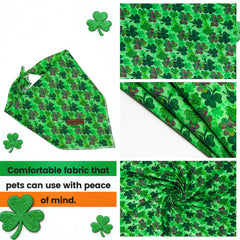 Bandana lavable Elegant Little Tail, diseño trébol afortunado para paseos.