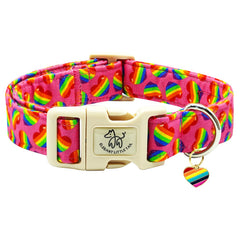 Collar Elegant little tail arcoiris de algodón, suave para paseos diarios.