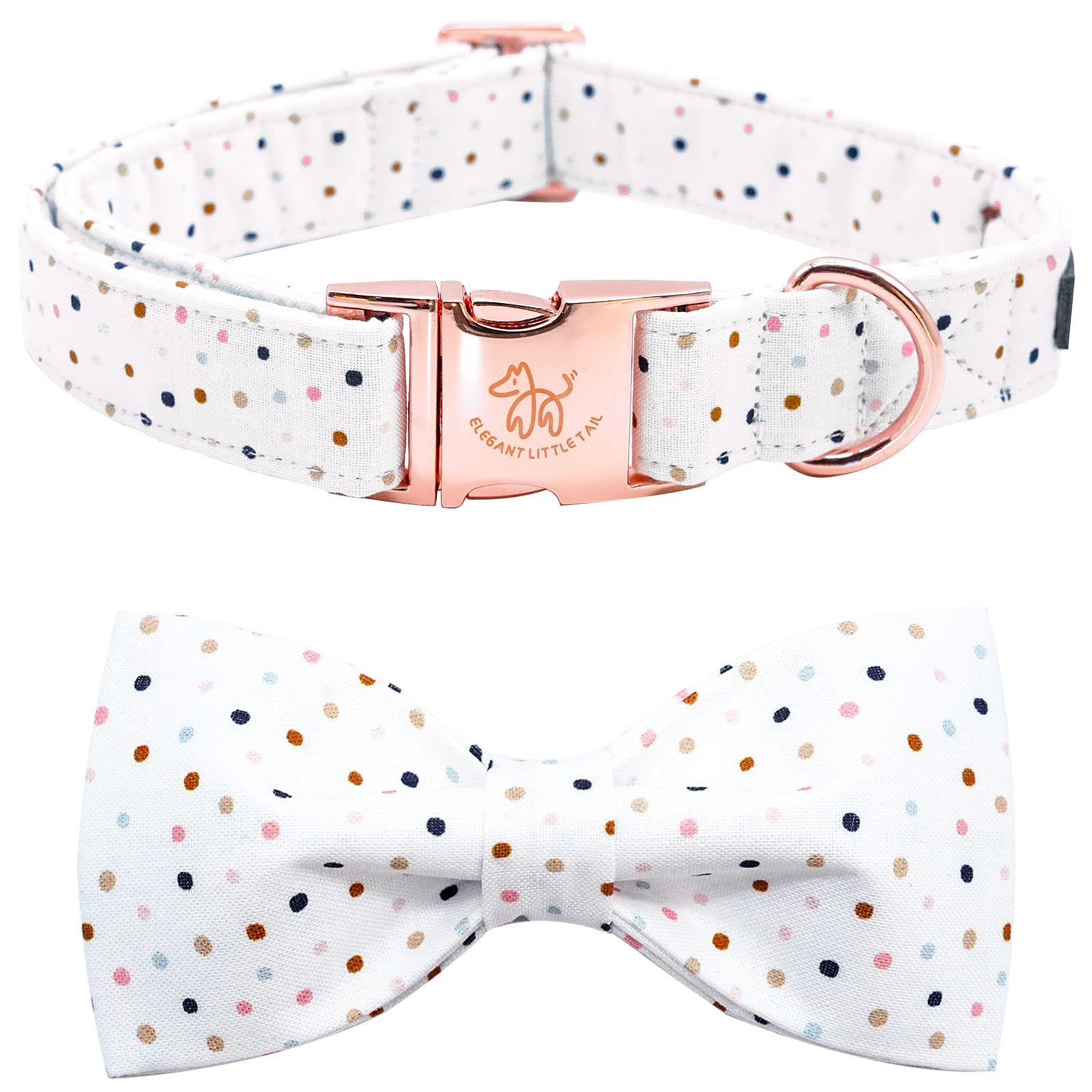 Collar de Elegant Little Tail con lazo y puntos, cómodo para paseos diarios.