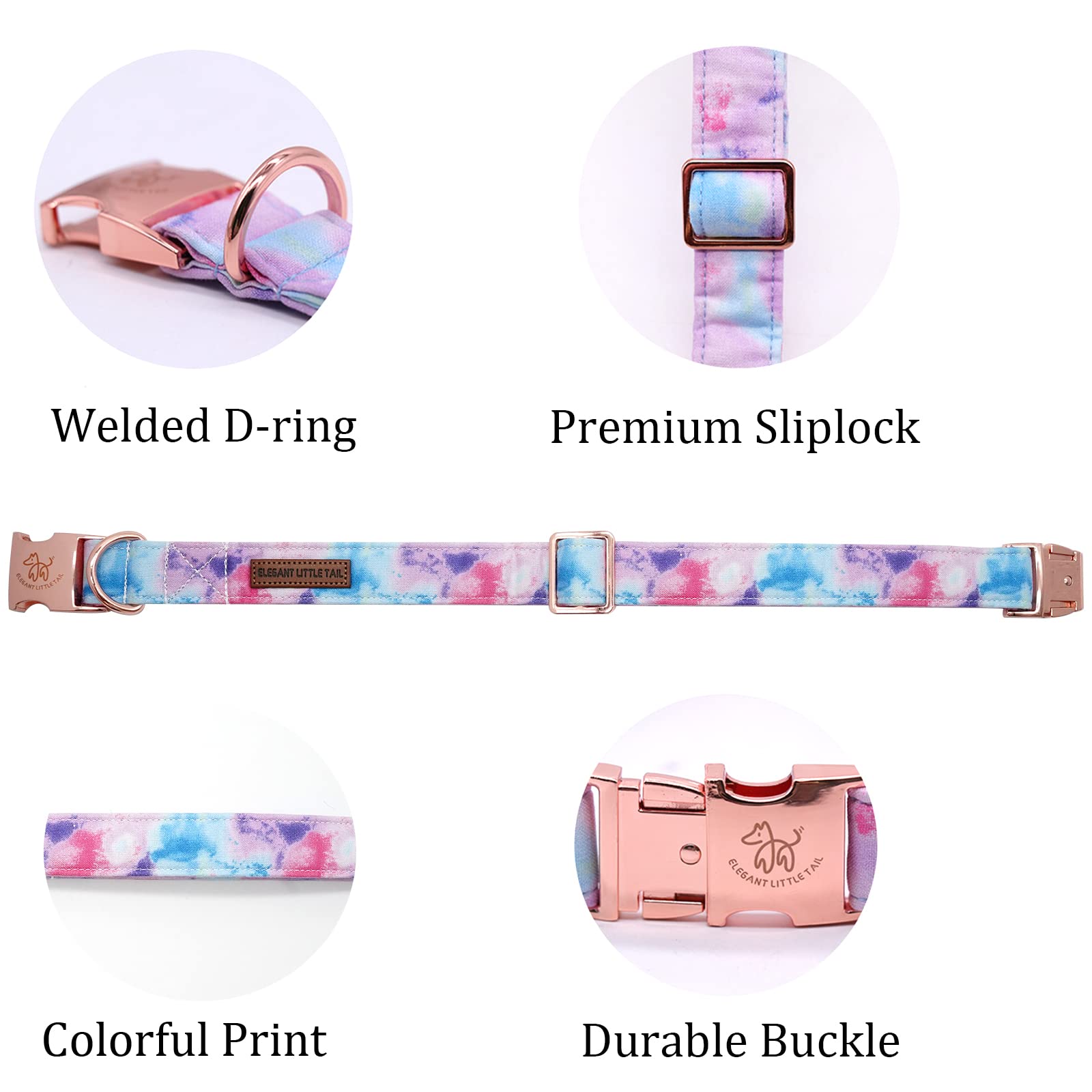 Detalle de costuras dobles que aumentan la durabilidad del collar.