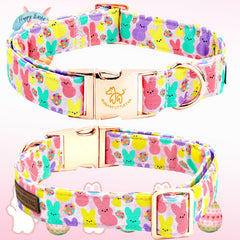 Elegant little tail collar estampado con conejo de Pascua para momentos adorables.
