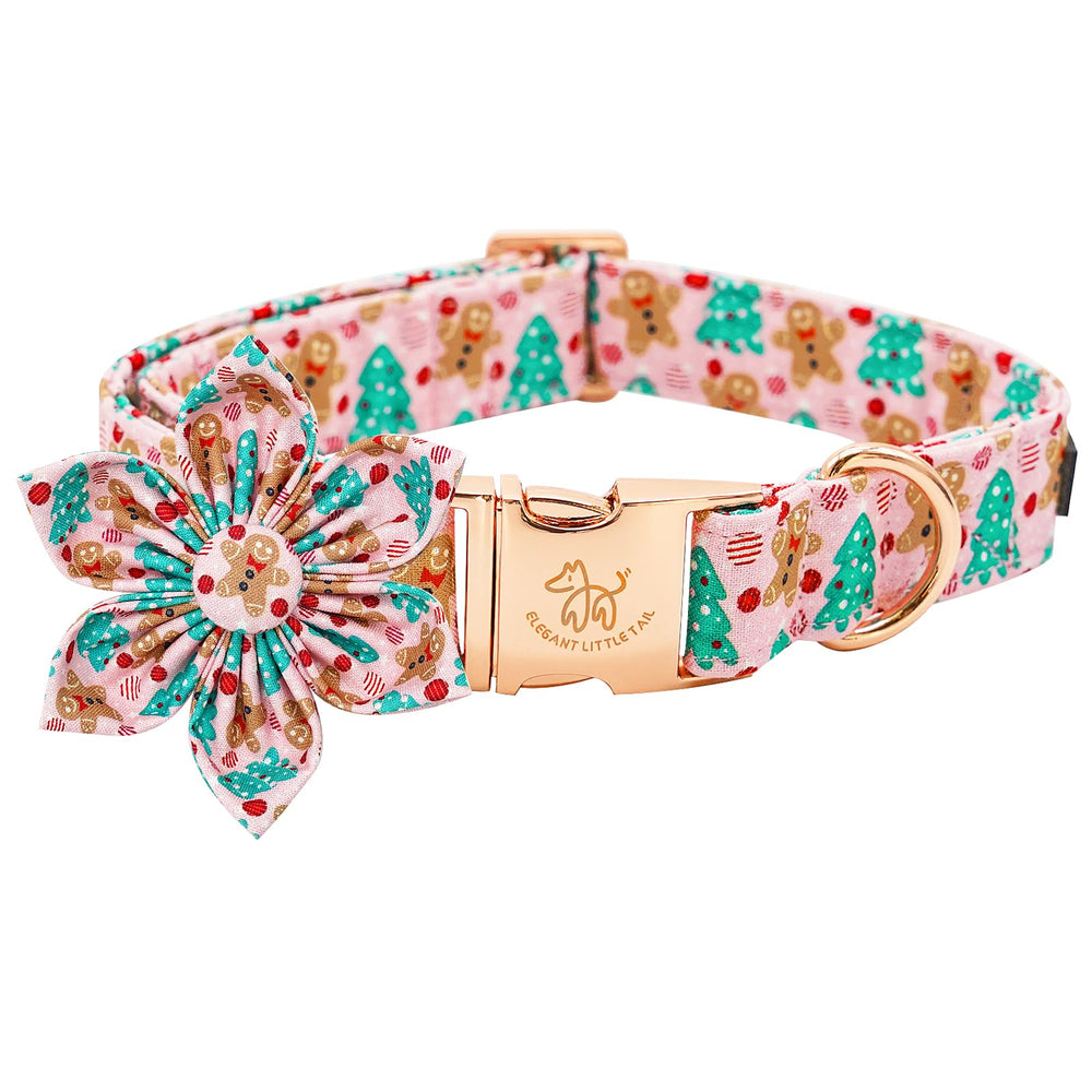 Elegant Little Tail collar con flor detalle en primer plano para paseos elegantes