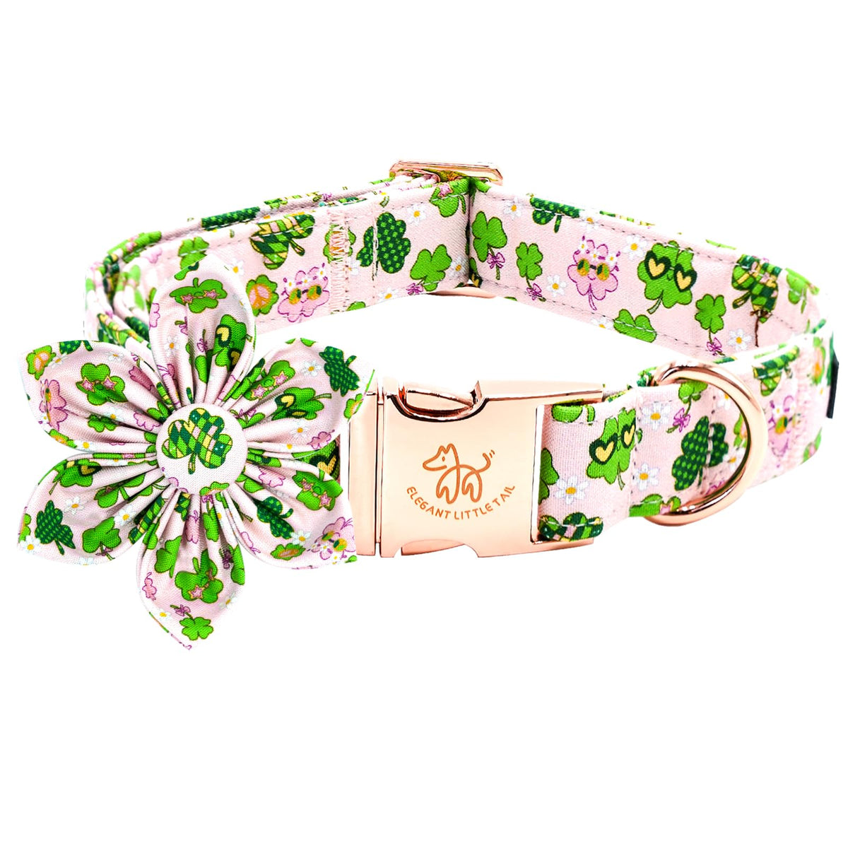 Elegant little tail collar flor rosa, ideal para estilos primaverales en paseos