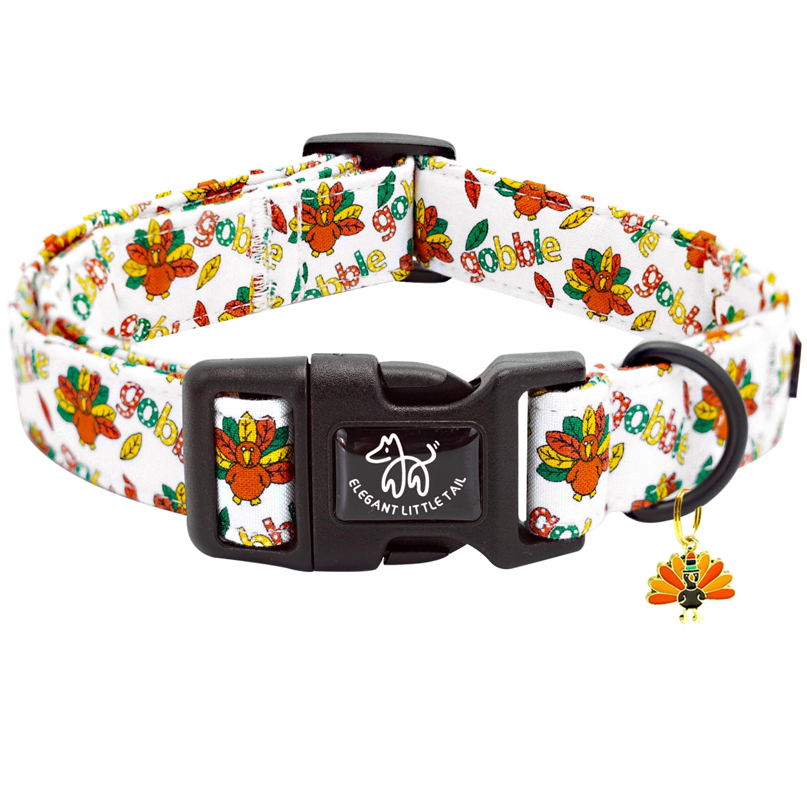 Elegant little tail collar impresión de pavo, ideal para paseos festivos con estilo cómodo