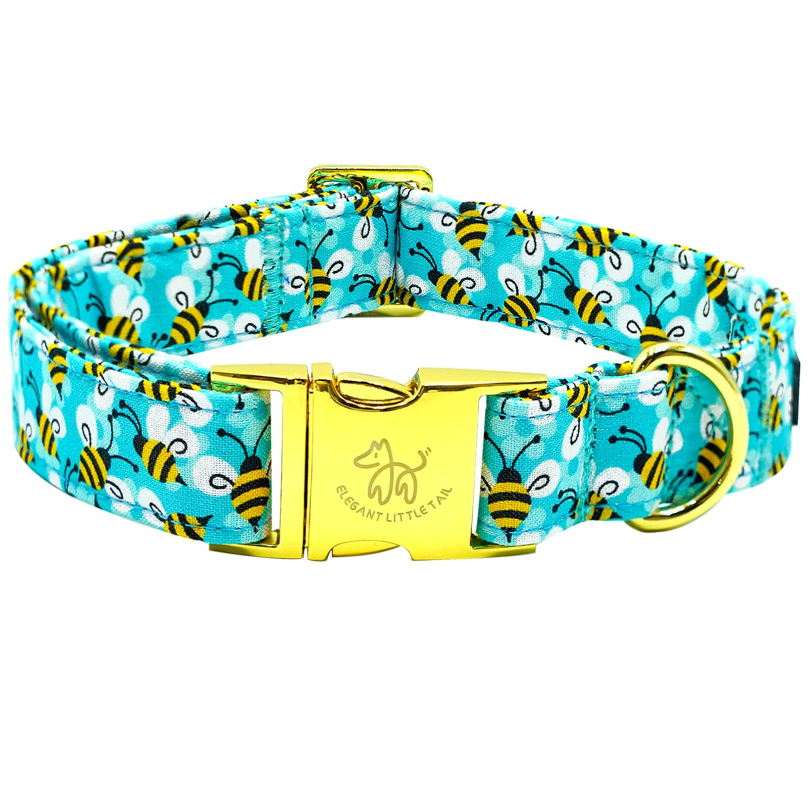 Collar Elegant little tail con impresión de abejas, ideal para paseos y fiestas.
