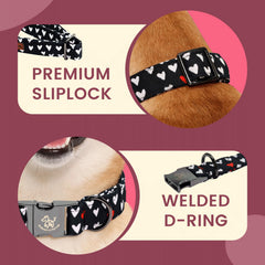 Elegant little tail collar, lazo rosado con corazones para ocasiones especiales.