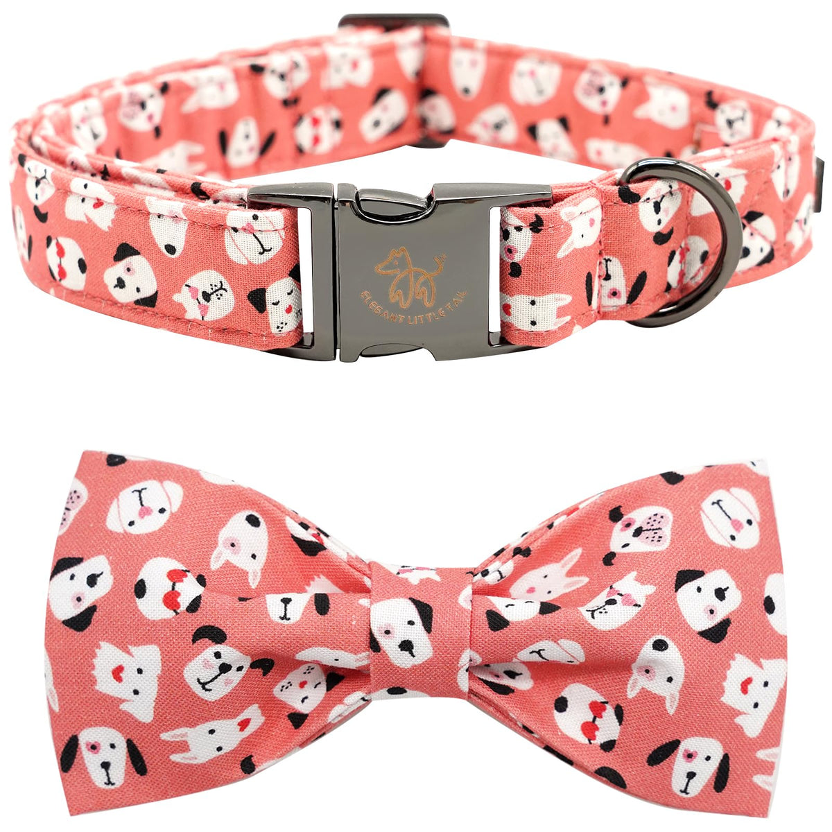 Collar Elegant Little Tail con lazo rosado talla XS para paseos con estilo