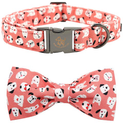 Collar Elegant Little Tail con lazo rosado talla XS para paseos con estilo
