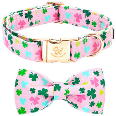 Collar Elegant little tail con lazo trebol para estilo festivo y cómodo.
