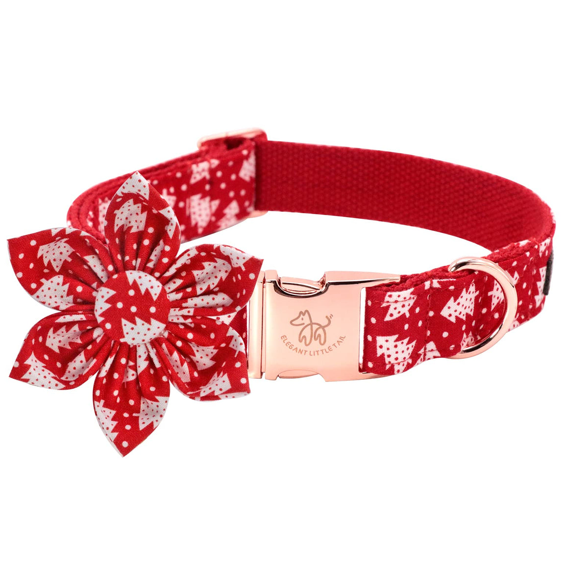 Collar Elegant Little Tail con flor removible para fiestas navideñas.