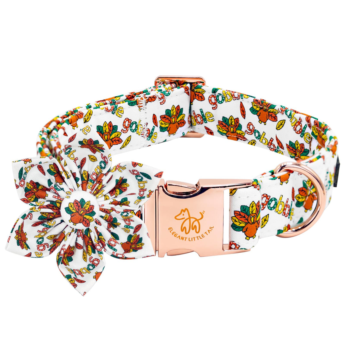 Collar Elegant little tail navidad con flor roja y hebilla de metal