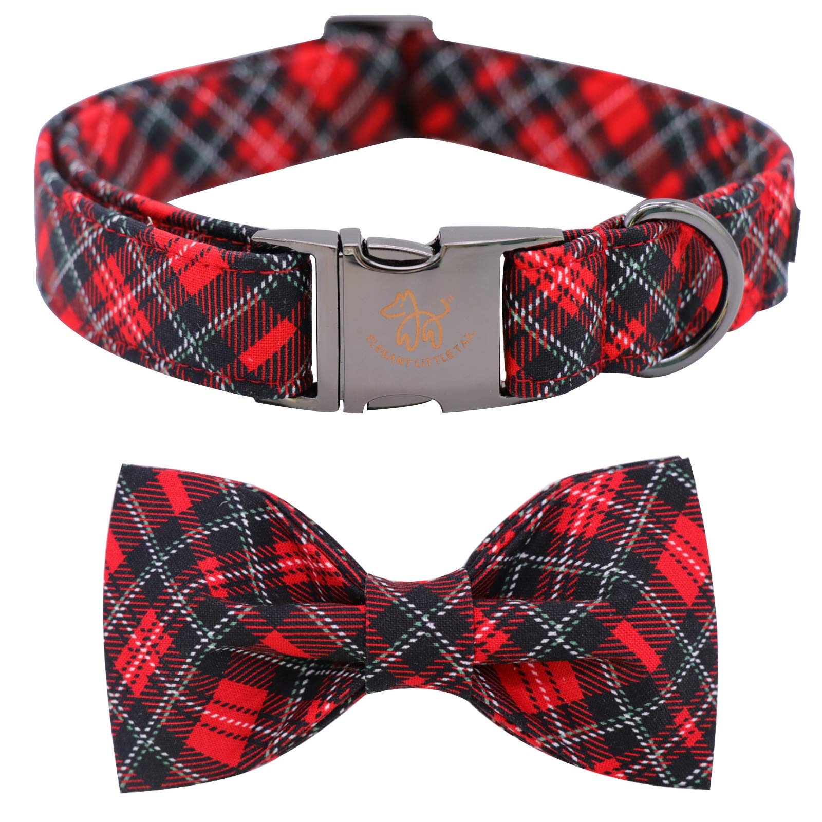 Elegant little tail collar navidad lazo: collar festivo cómodo para paseos y fotos