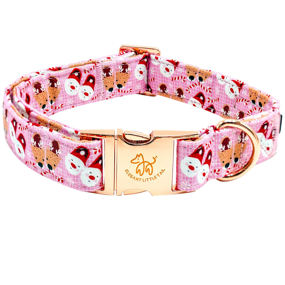 Collar Elegant little tail ciervo rosa, ideal para fiestas navideñas.