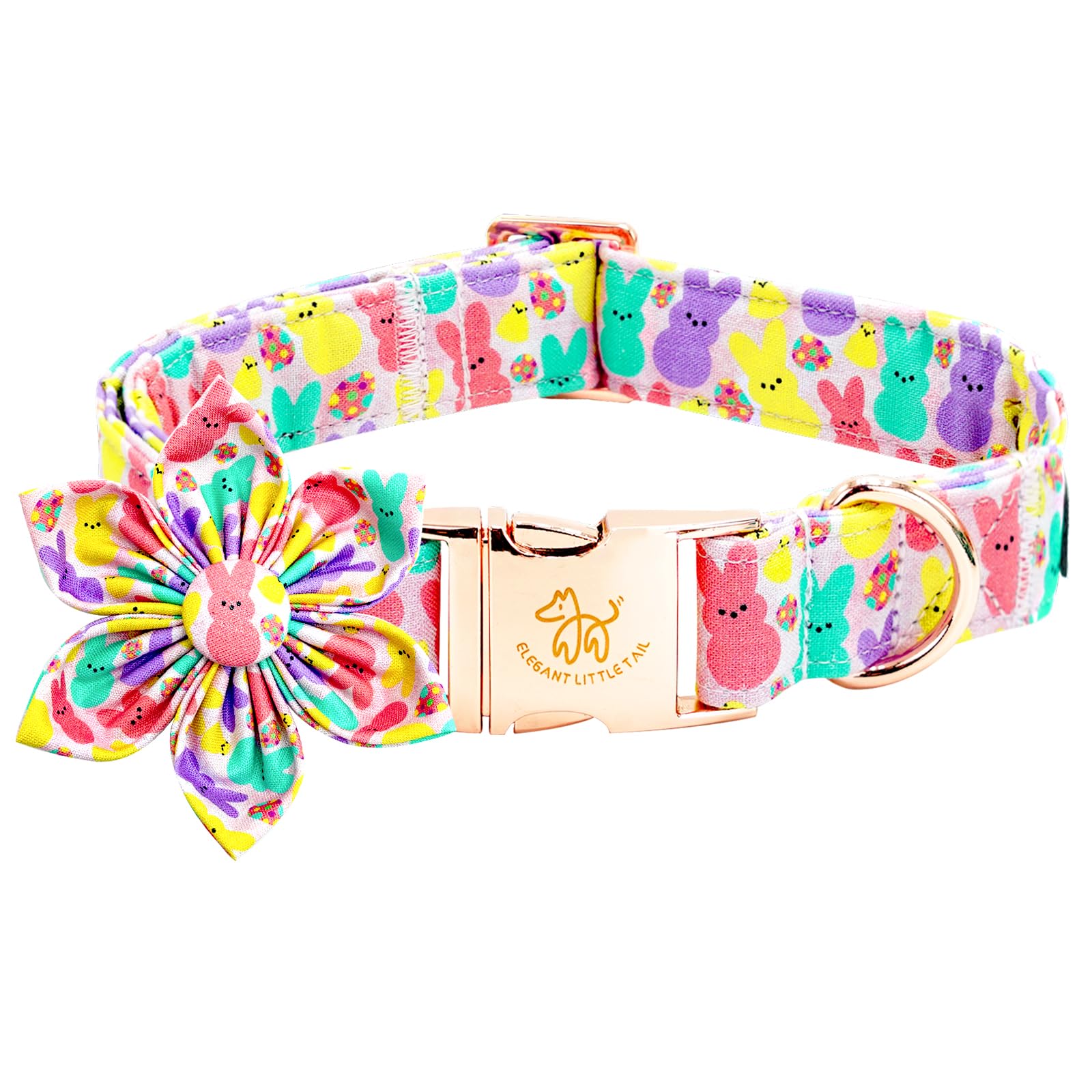 Elegant little tail collar Pascua con conejo rosa para paseos con estilo.