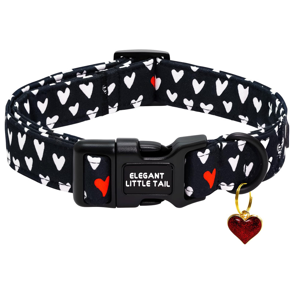 Elegant little tail collar con corazon negro para paseos con estilo.