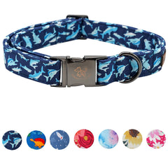 Elegant little tail collar con diseño tiburón azul para paseos con estilo