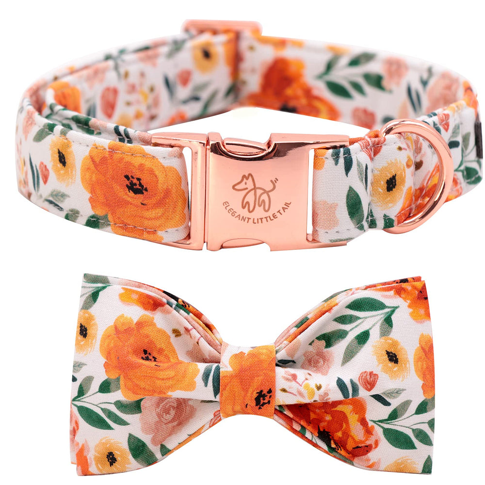 Collar floral con lazo de Elegant Little Tail para perros, ideal para paseos