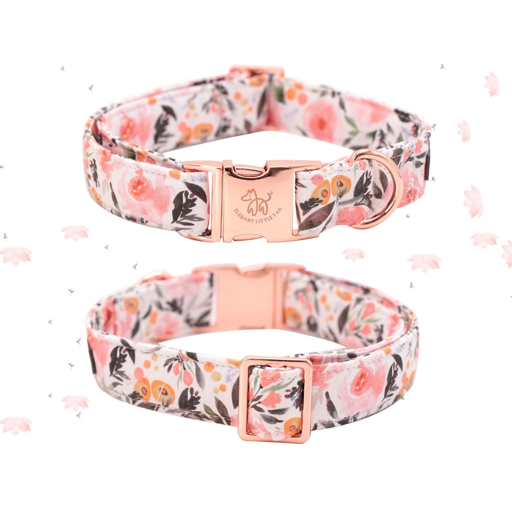 Collar Elegant little tail rosa floral con durabilidad para uso diario seguro