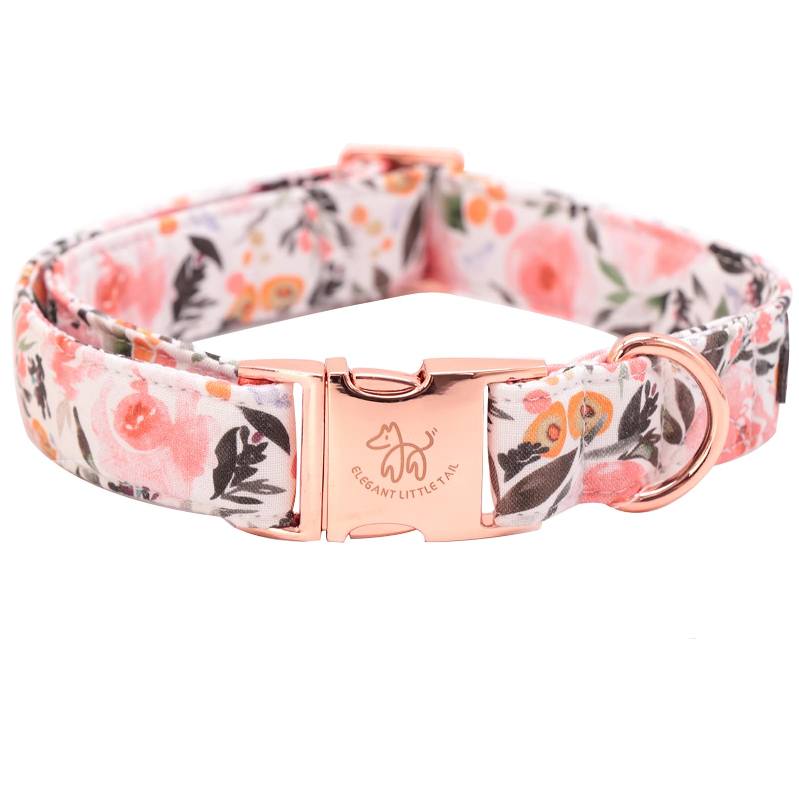 Elegant little tail collar rosa floral, ideal para uso diario y estilo