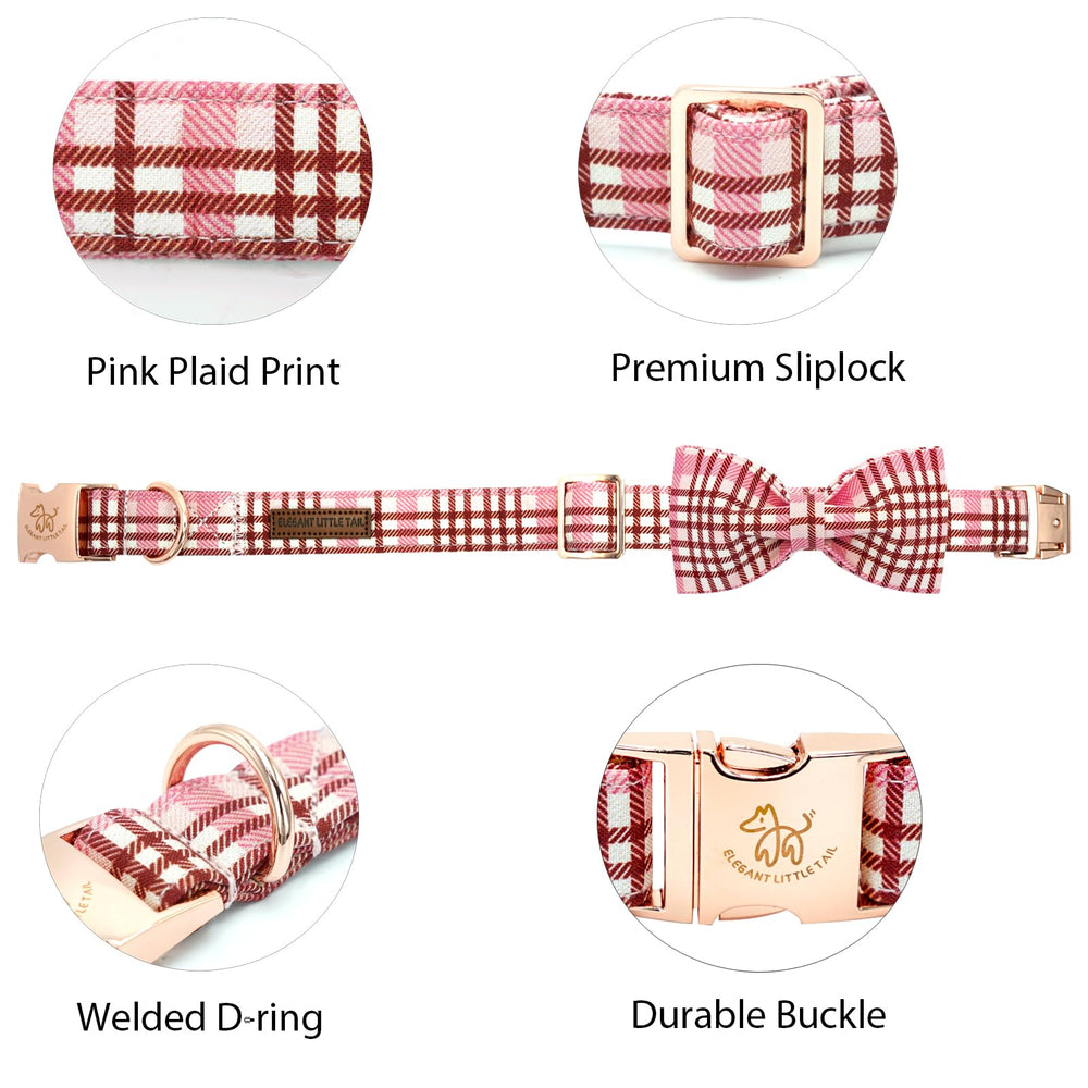 Elegant Little Tail collar rosado con ajuste, cómodo para perros pequeños