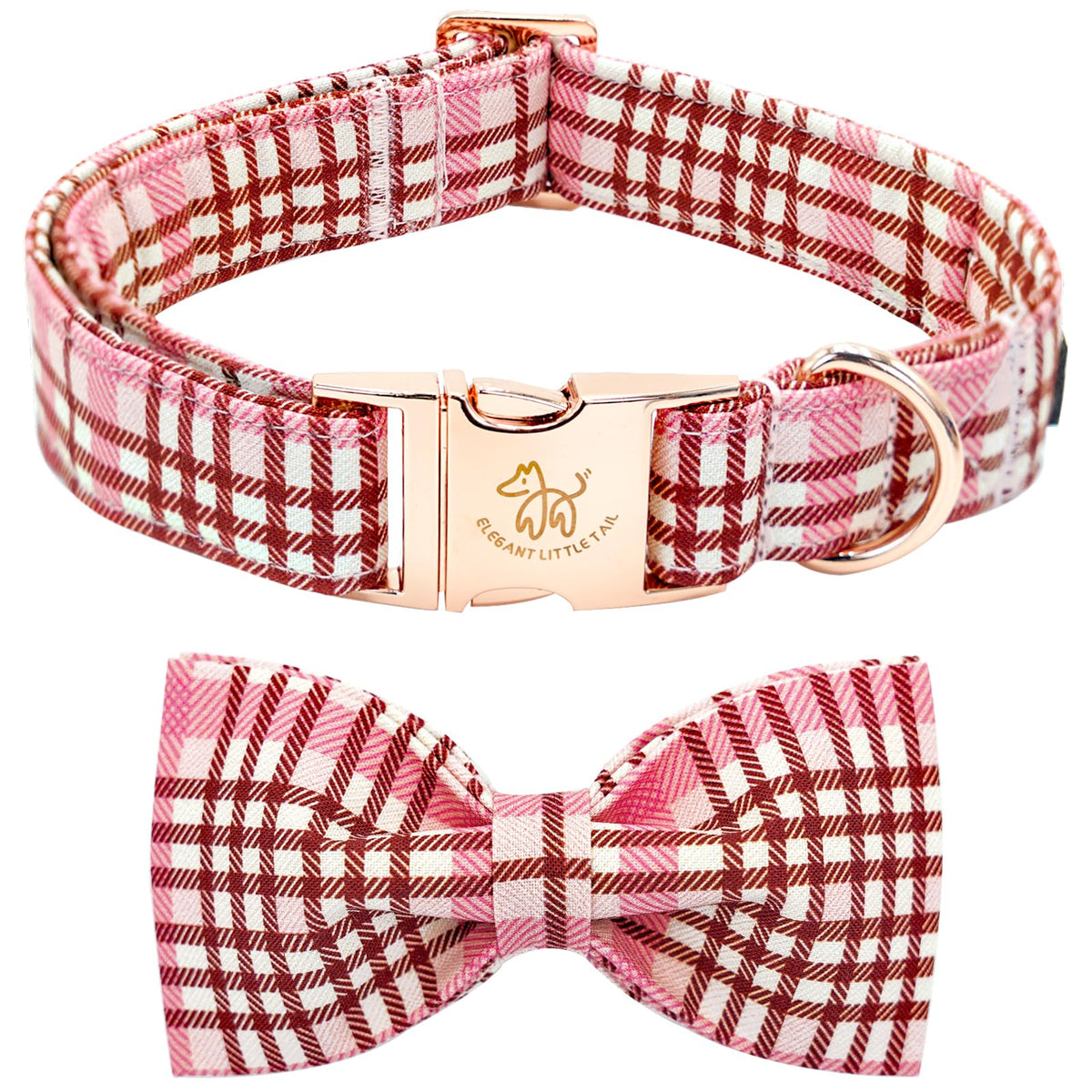 Elegant Little Tail collar rosado con lazo, perfecto para paseos diarios