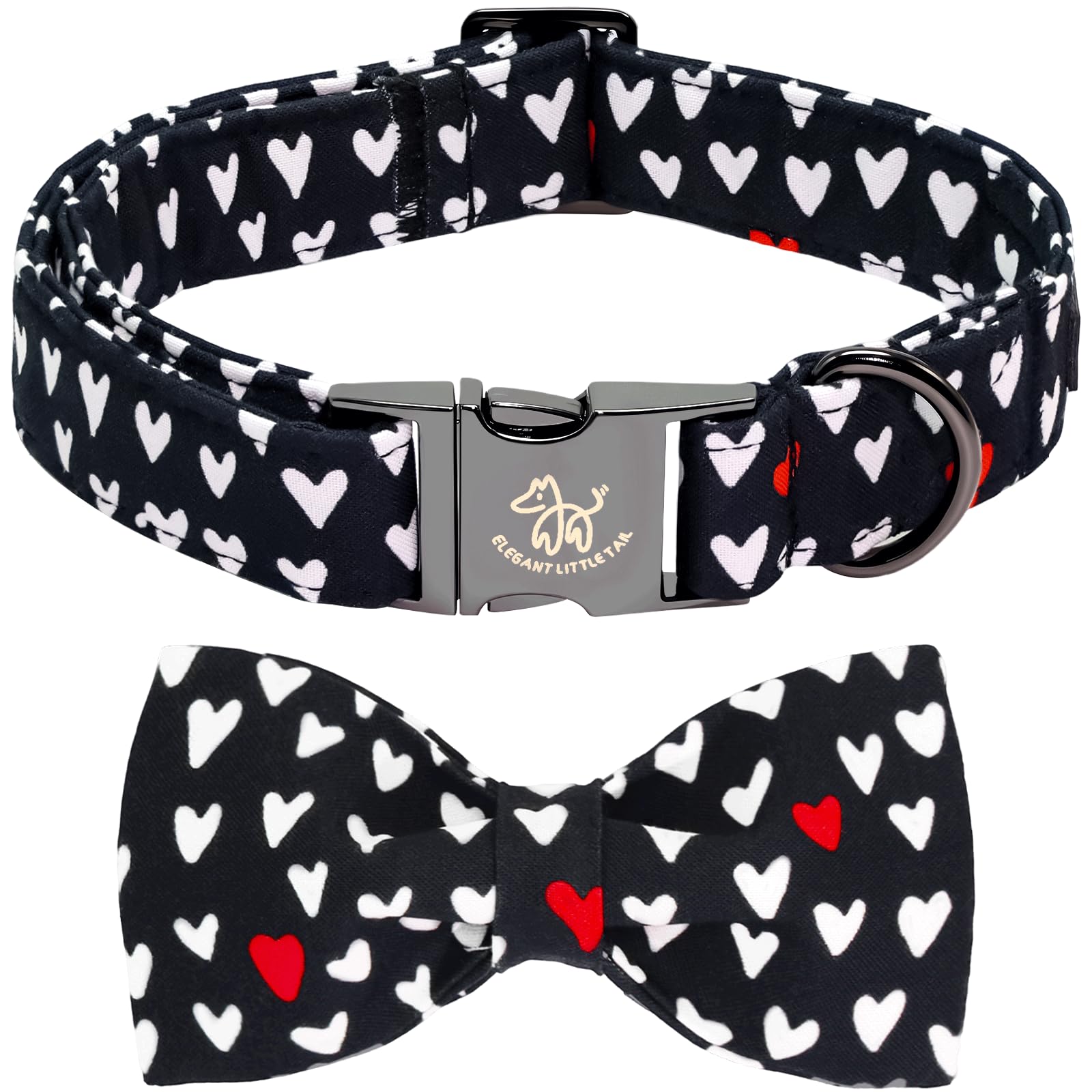 Elegant little tail collar, corazón negro para paseos elegantes.
