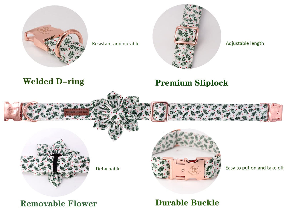 Flor desmontable en el collar de Elegant little tail.