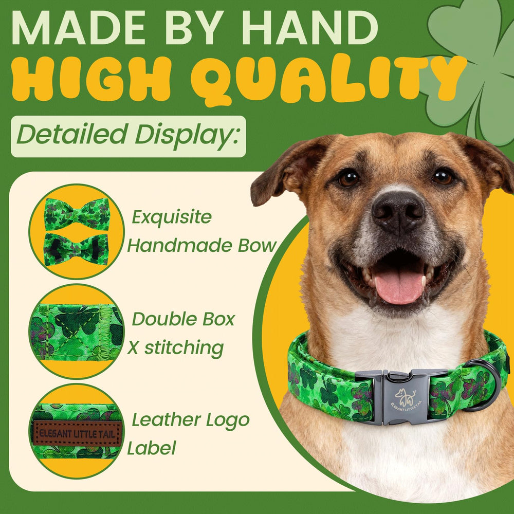 Moño Elegant little tail unido al collar verde para ocasiones festivas.