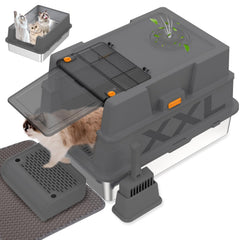 Caja de arena ELEGX XXL 28 pulgadas, espacio amplio para gatos grandes.