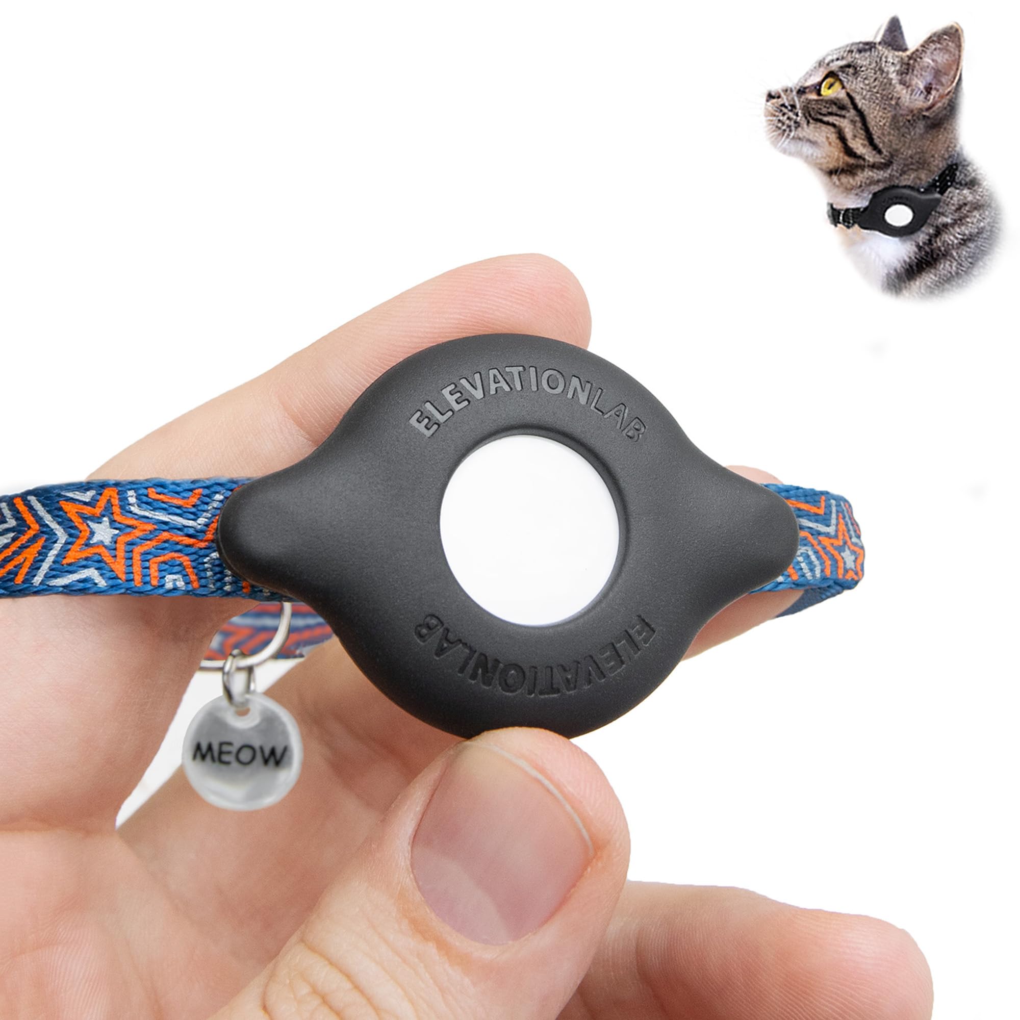 TagVault de Elevation Lab: montura segura para collar de gato.