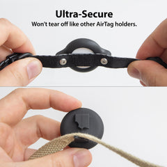Diseño sin colgar que protege el AirTag en el collar.
