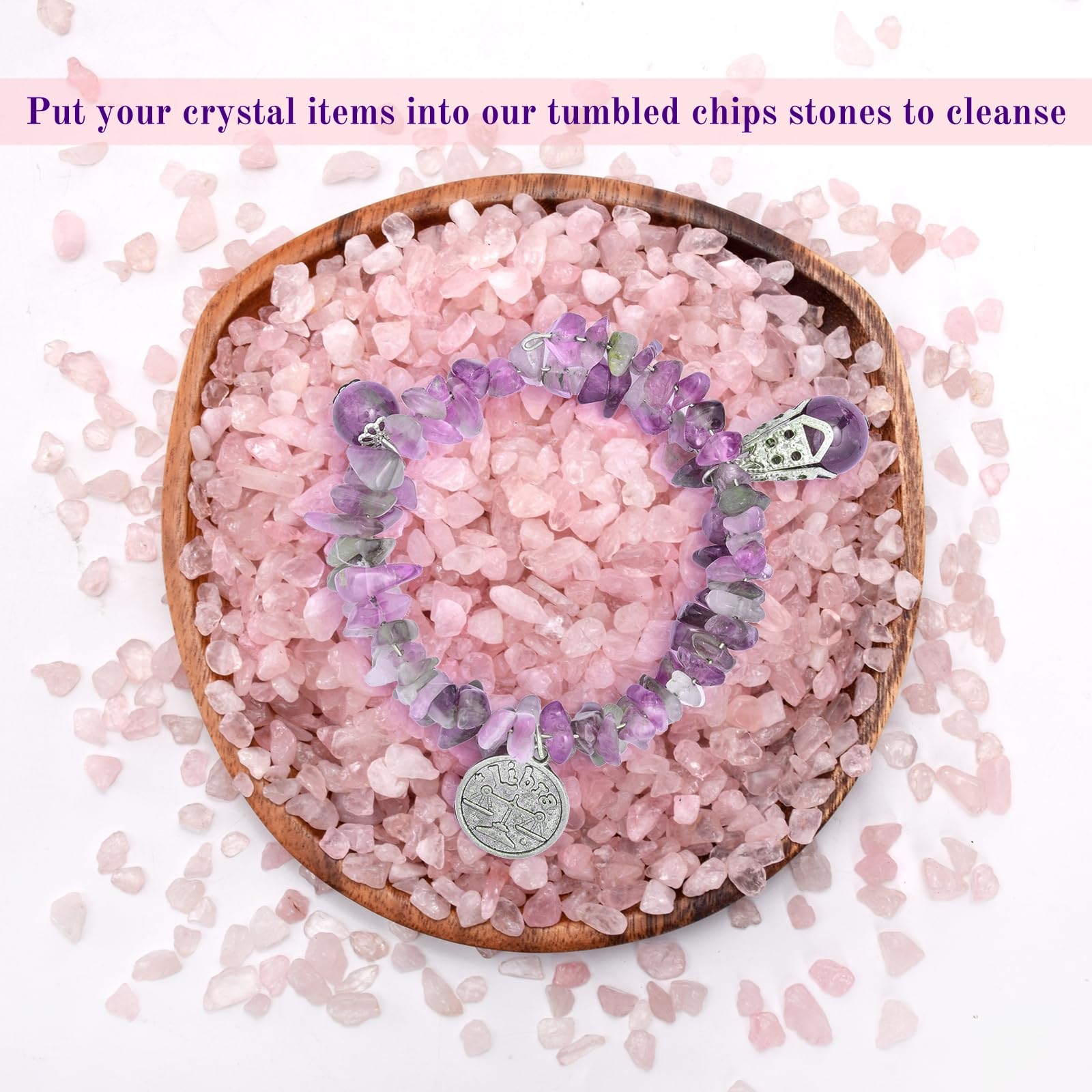 ELFULLY cristal rosado natural para velas y ambientacion