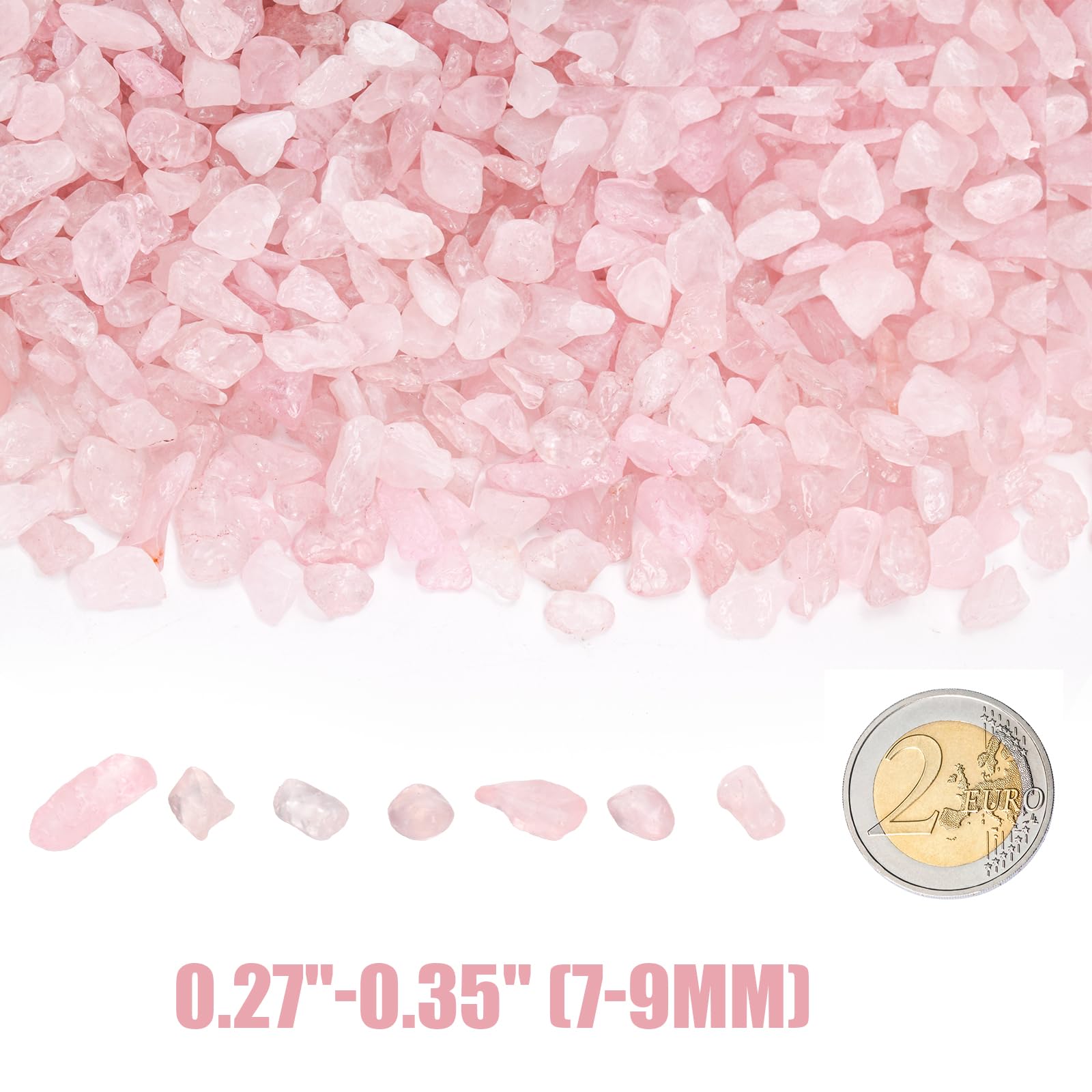 ELFULLY pedacitas cristal rosado 7-9mm irregulares para arreglos florales