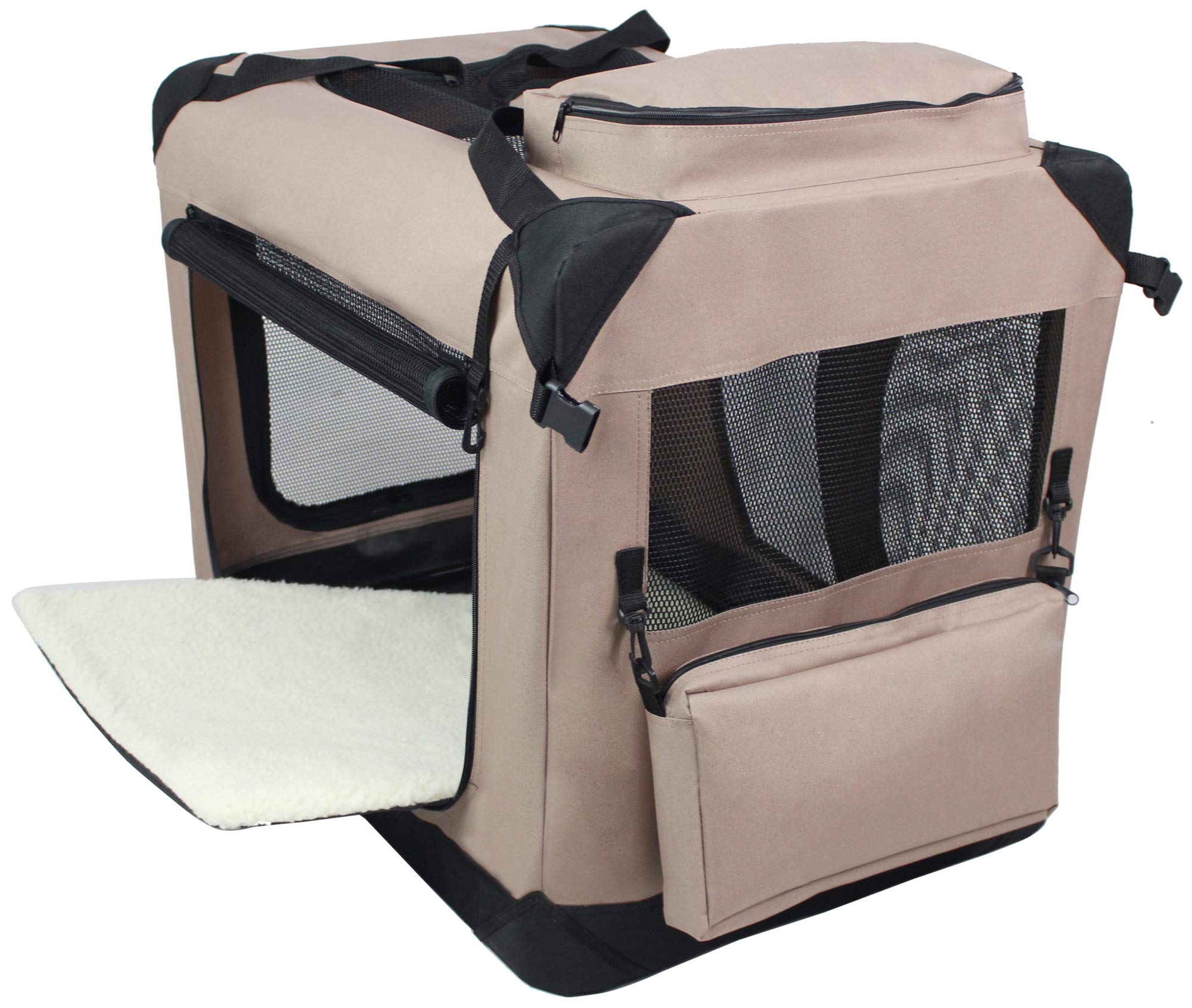 EliteField caja perro con ventilación por malla en techo y caras