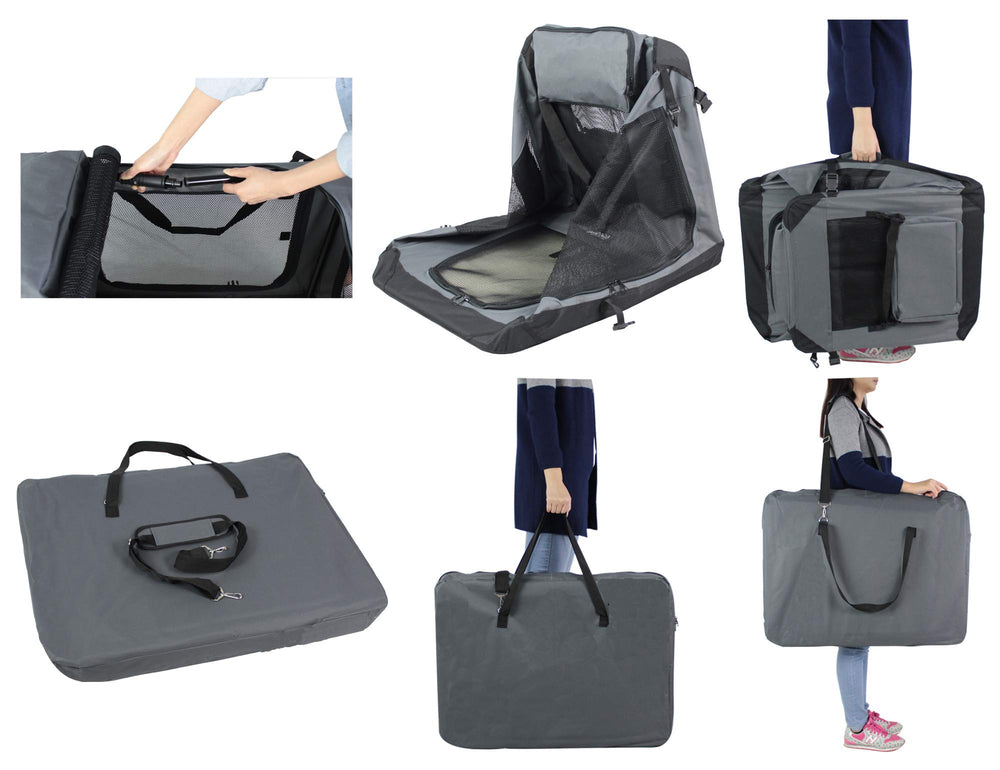 EliteField jaula blanda para perros con bolsa de transporte incluida para viajar con facilidad.