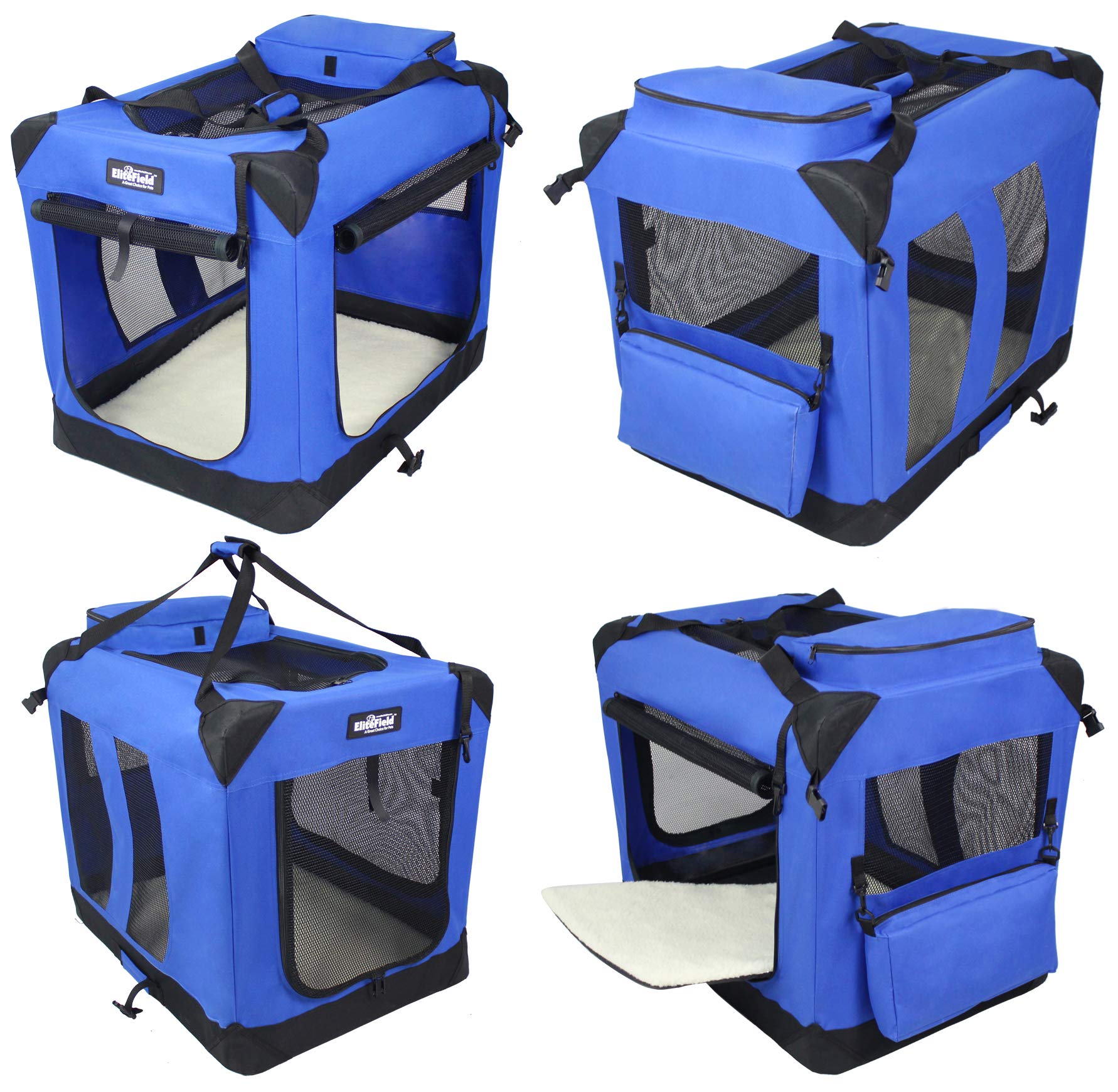 EliteField bolsa de transporte y cama de felpa lavable para viajes.