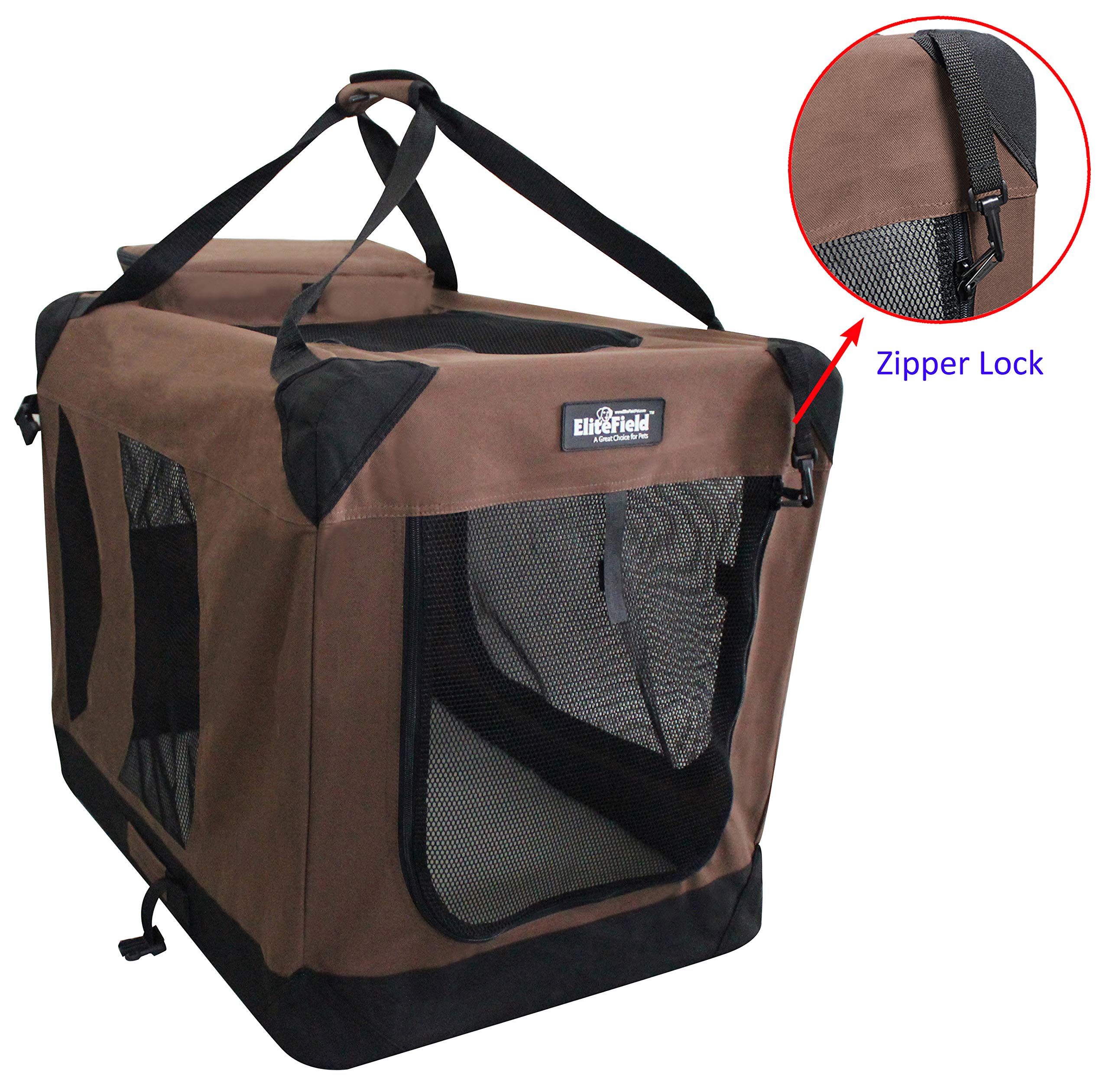 Jaula EliteField superior con puerta frontal para fácil entrada y luz natural.