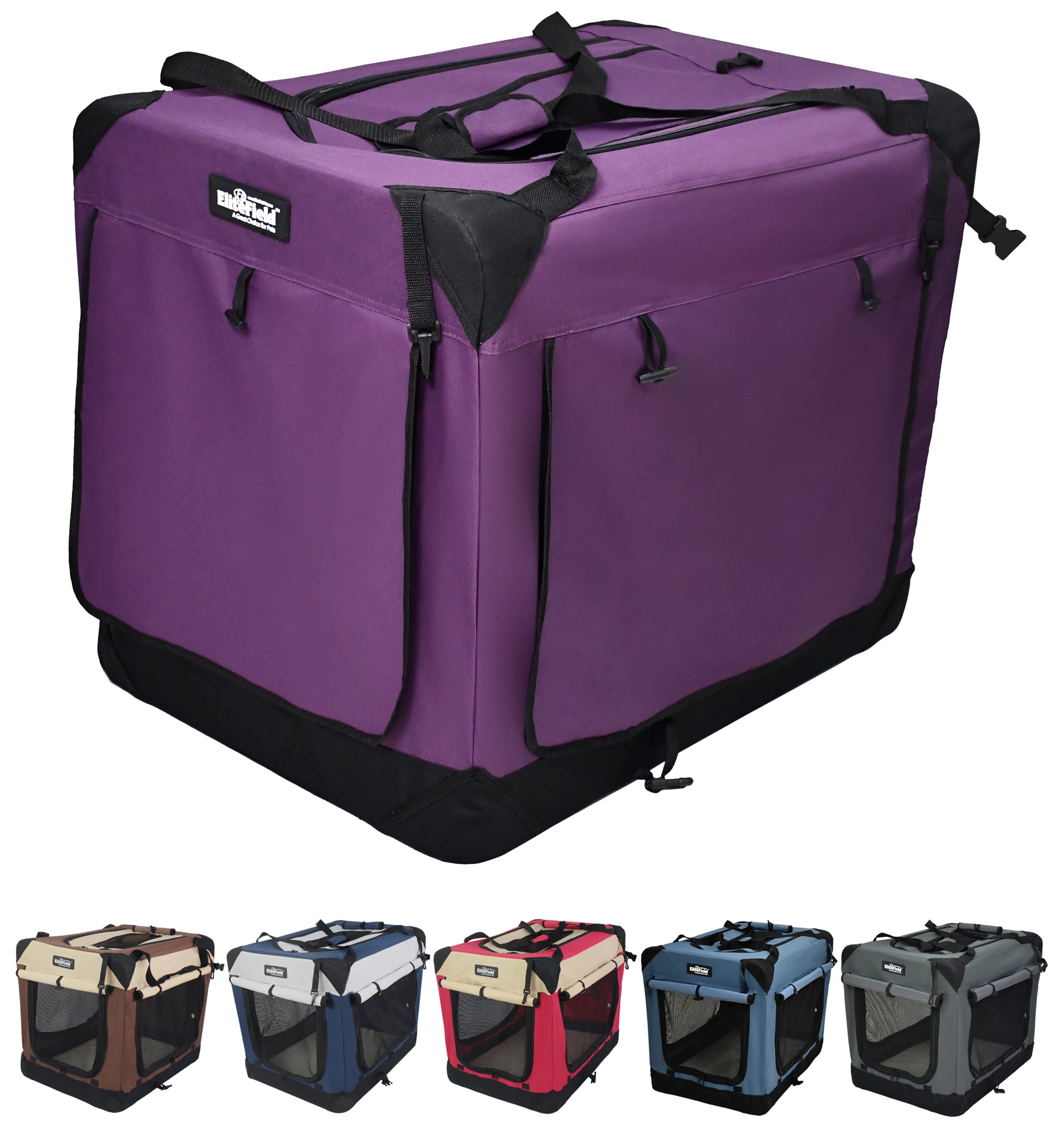 EliteField jaula suave para perro 4 puertas con cortinas, tranquilidad en interiores y exteriores
