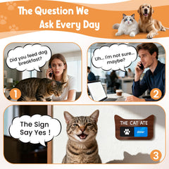 EliteSign senal de dos zonas de comida para gato, ayuda a registrar desayunos y cenas