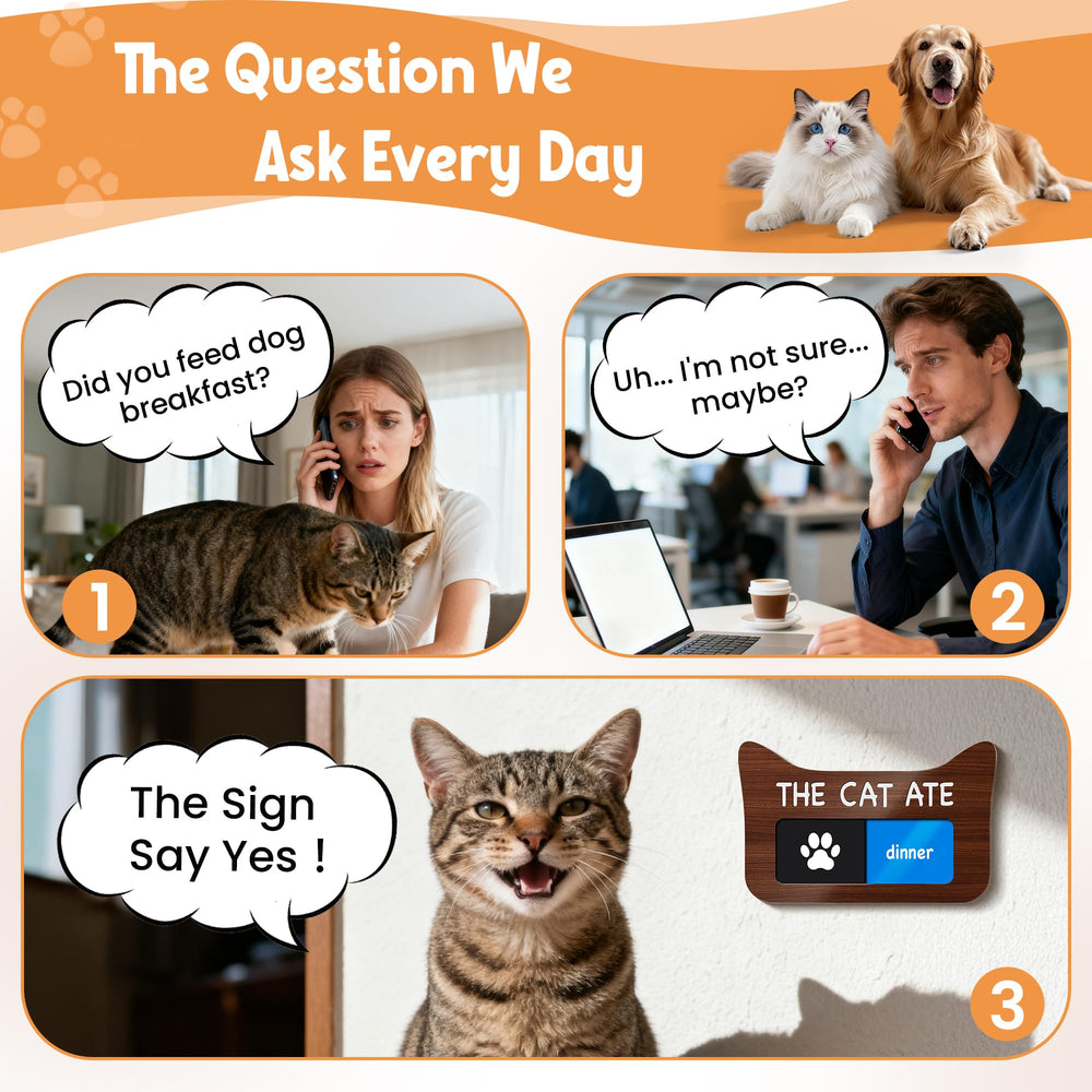 EliteSign recordatorio de comida para gatos: desayuno y cena útil para evitar olvidos