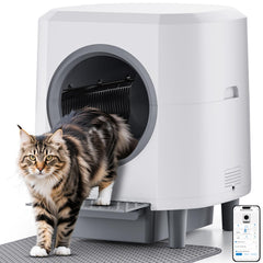 Ellenpent caja-arena automática 90L: limpieza rápida tras salir el gato