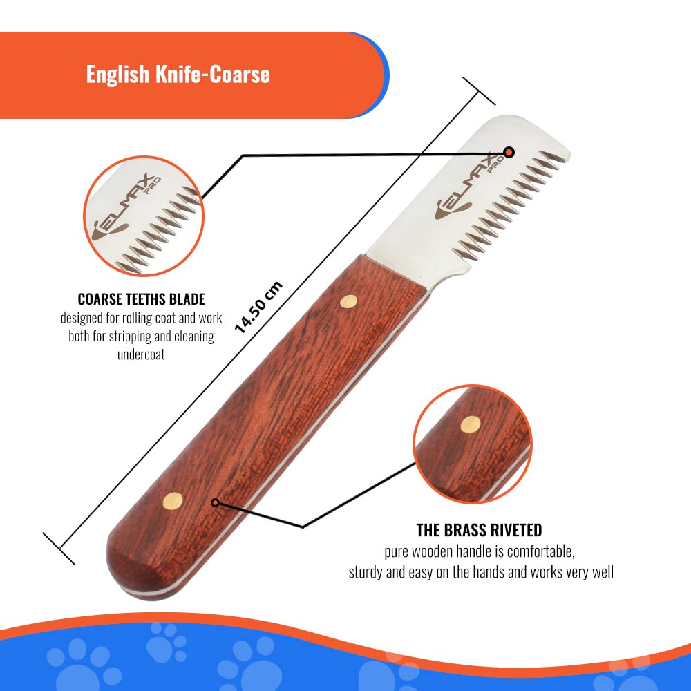 Elmax Pro cuchillo de desprendimiento conjunto de 6 herramientas para distintas longitudes de pelo.