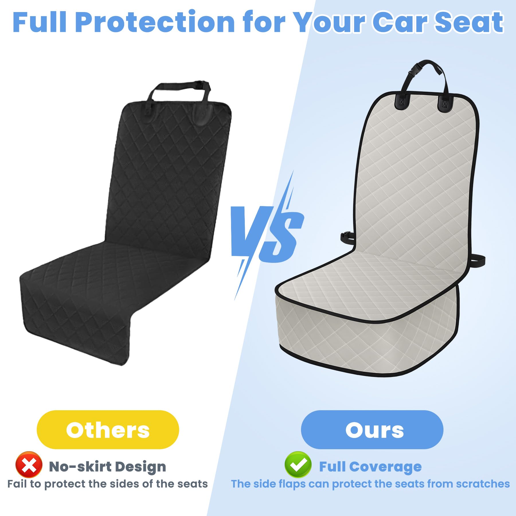 ELONGRIVER funda asiento delantero fácil de limpiar para dueños ocupados.