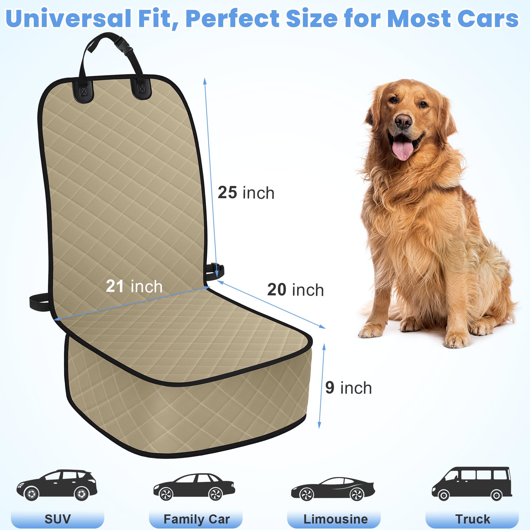 ELONGRIVER funda frontal para perro evita pelos y suciedad entre asientos.
